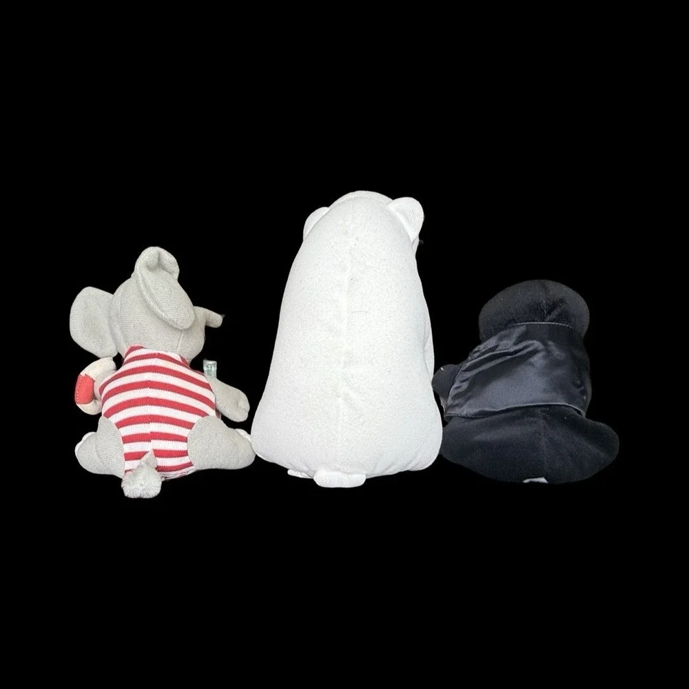 Coca Cola Plush Polar Bear, Penguin And Elephant Vintage Lot Of 3